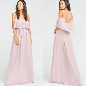 Show Me Your MuMu Pale Pink Caitlin Ruffle Formal Maxi Dress Size Medium